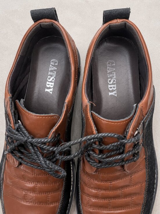 Gatsby Men’s Brown Black Lace Up Casual Dress Shoes main image 4